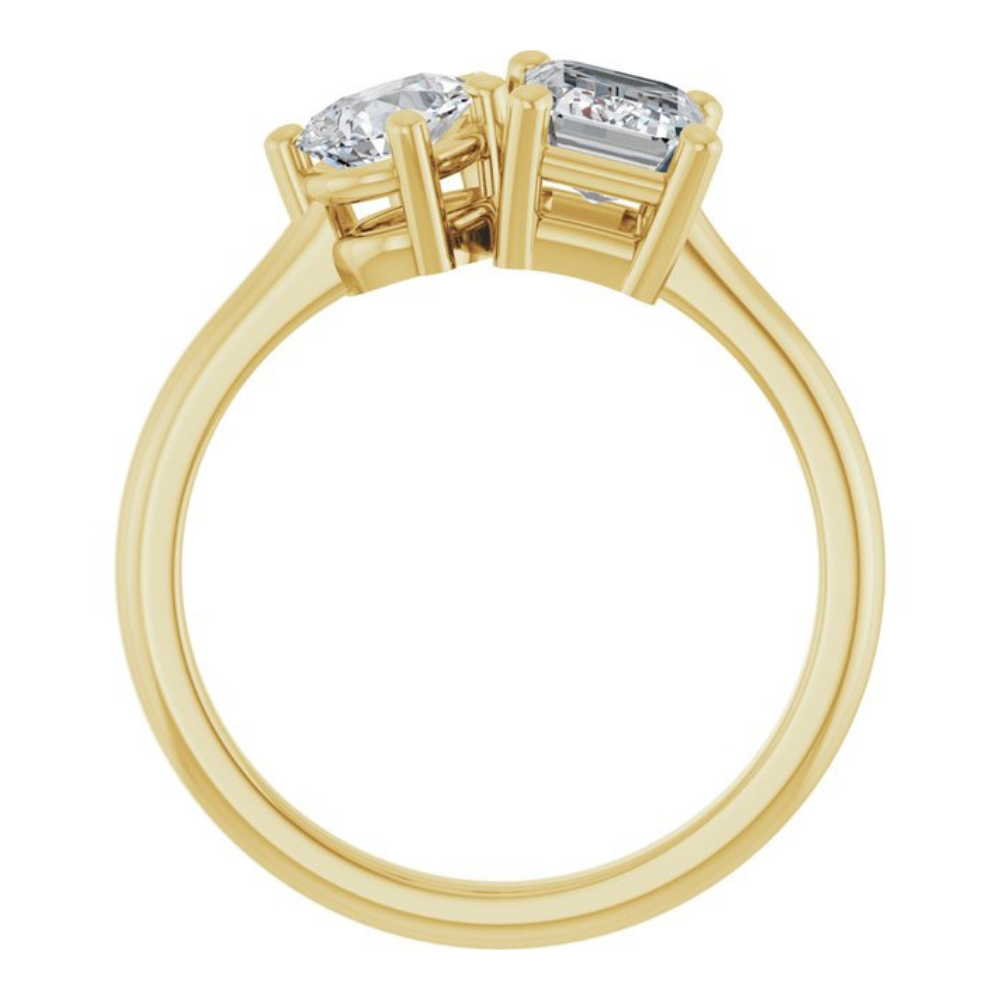 'Elodie' Pear & Emerald Cut Toi et Moi Two Stone Ring
