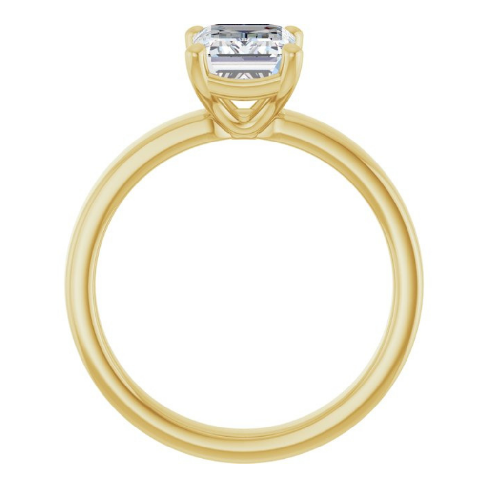 'Sylvie' Emerald Cut Wide Band Ring
