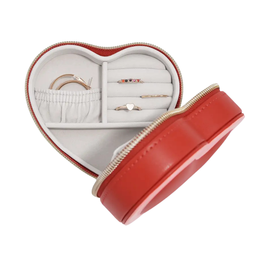 Stackers Red Heart Travel Jewellery Box