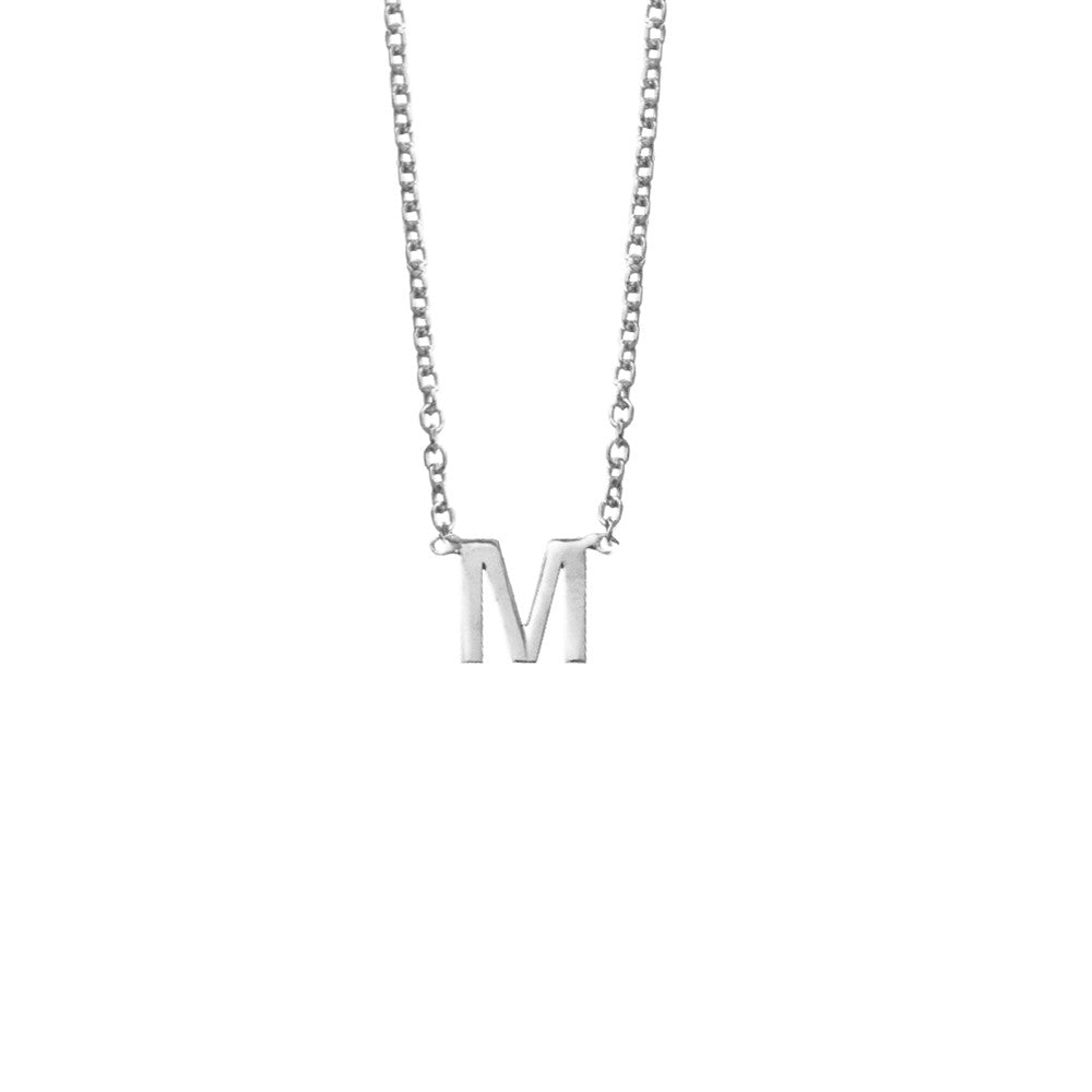 Sterling Silver 'M' Initial Necklace