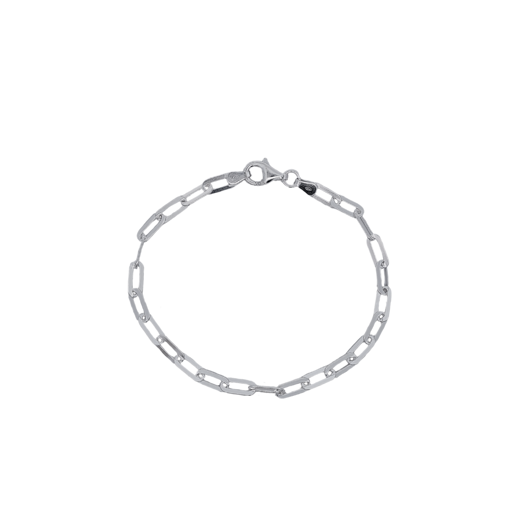 Sterling Silver Flat Paperclip Bracelet