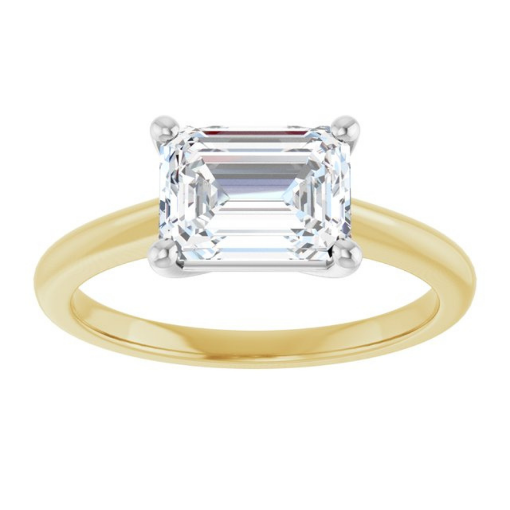 'Celine' East West Emerald Cut Ring
