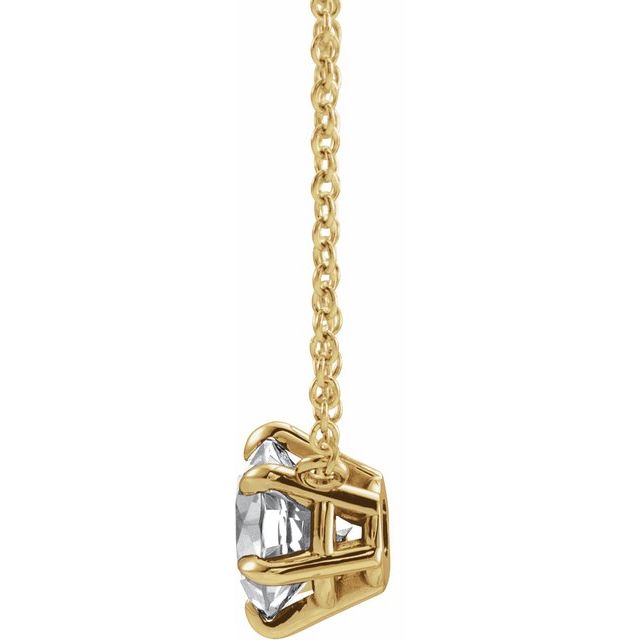 9k Yellow Gold 6 Claw Pendant with 45cm Cable Chain Necklace