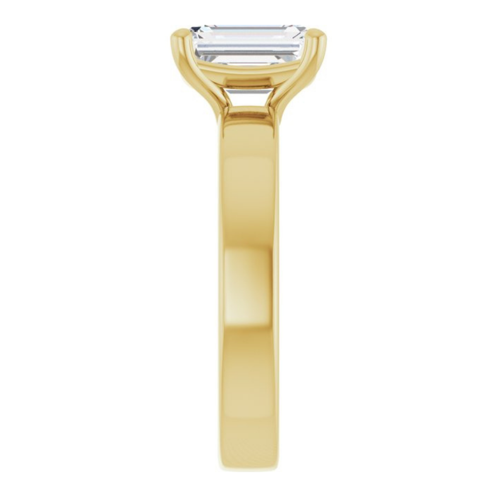 'Sylvie' Emerald Cut Wide Band Ring