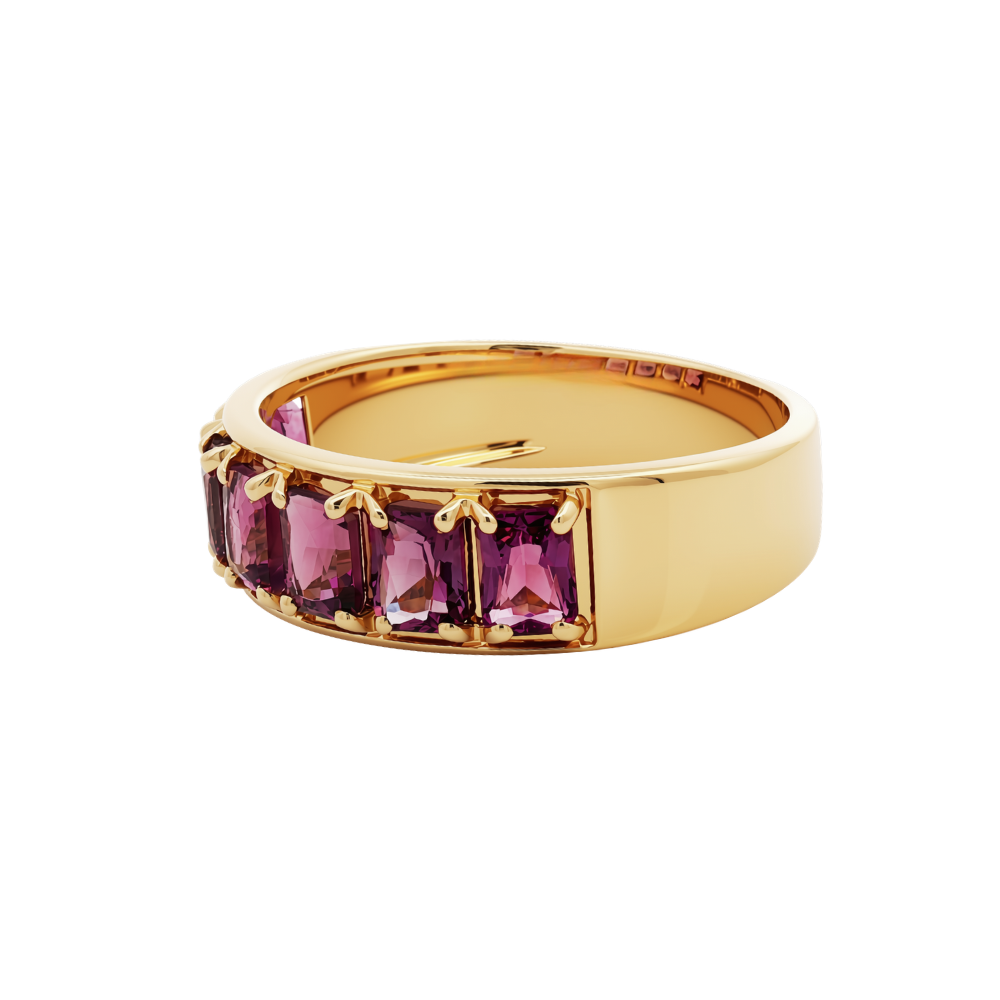 9k Yellow Gold Amethyst Band