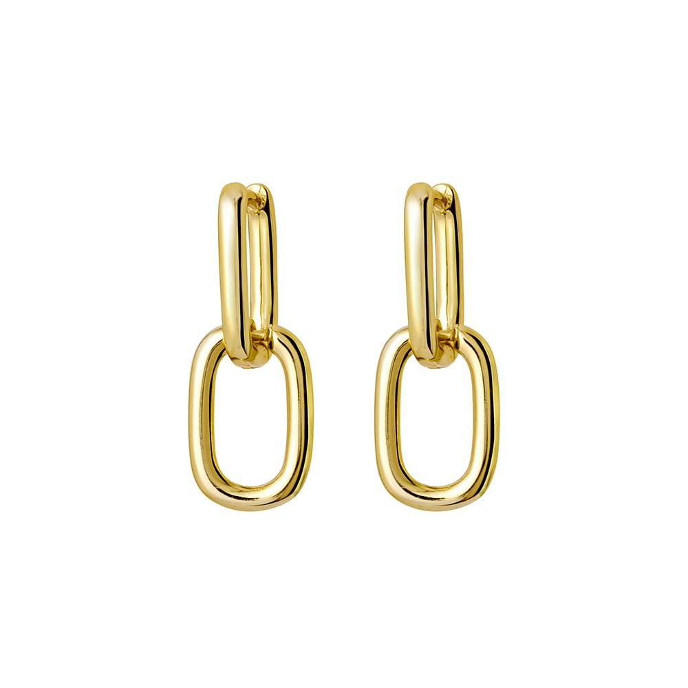 Gold Plated Double Chain Link Earrings