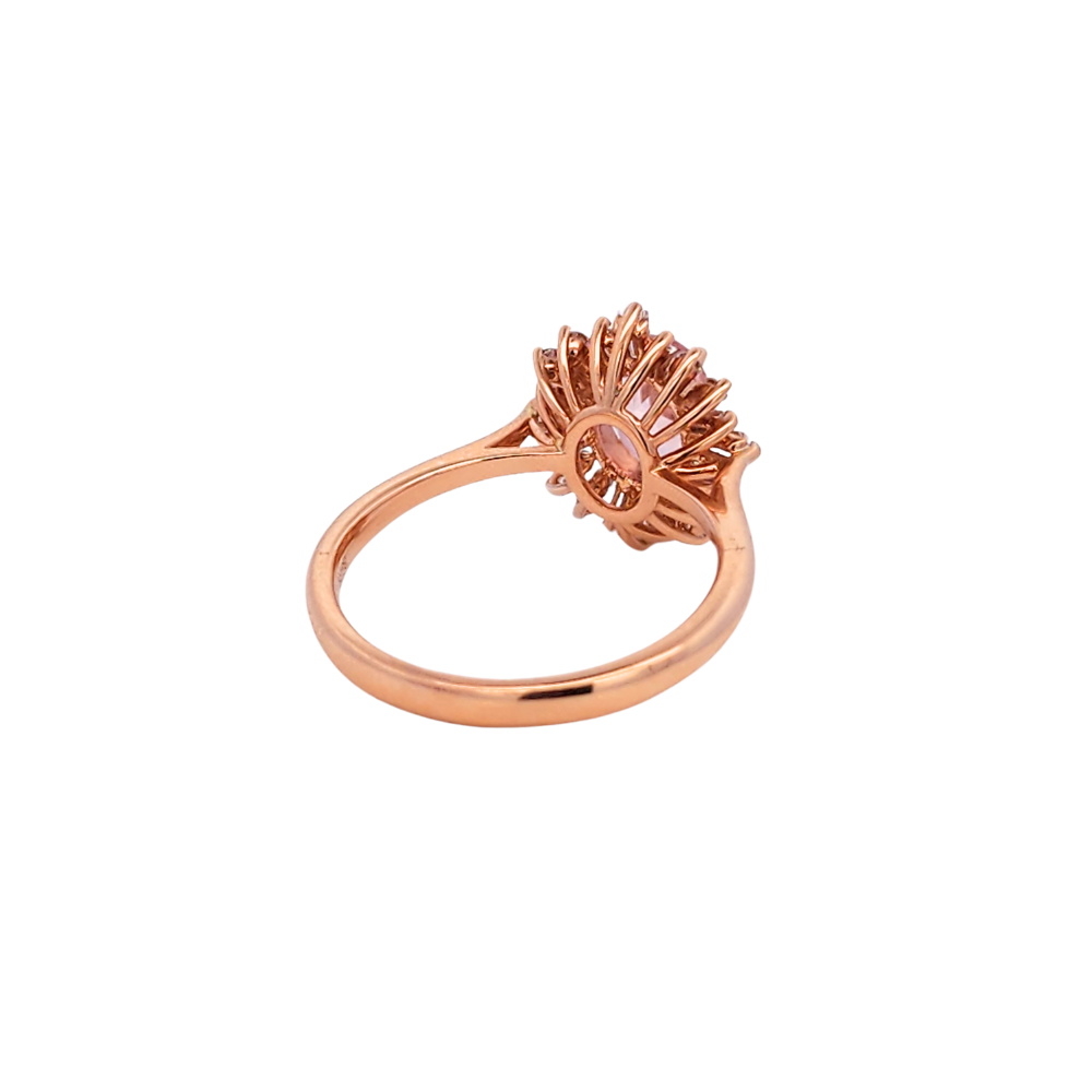 18k Rose Gold Morganite & Diamond Modern Ballerina Ring