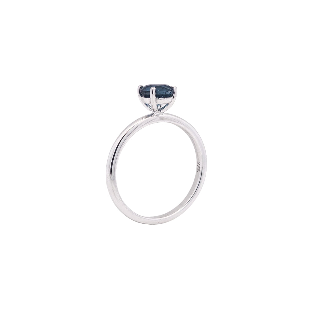 9k White Gold London Blue Topaz Ring