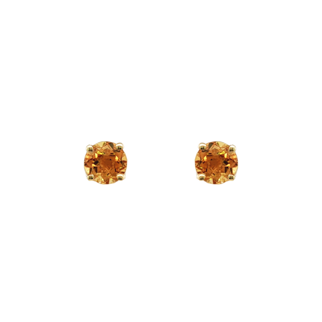 9k Yellow Gold 5mm Citrine Stud Earrings