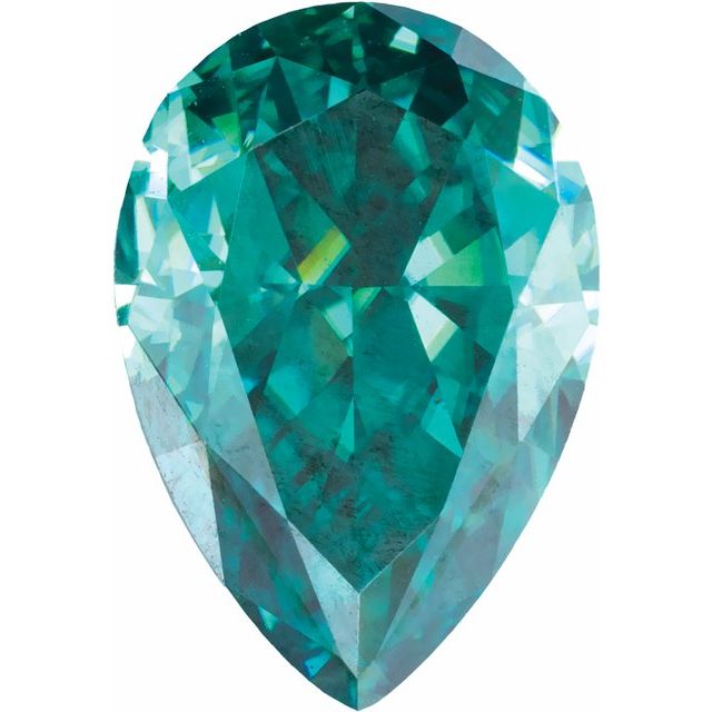Pear Fancy Teal Moissanite