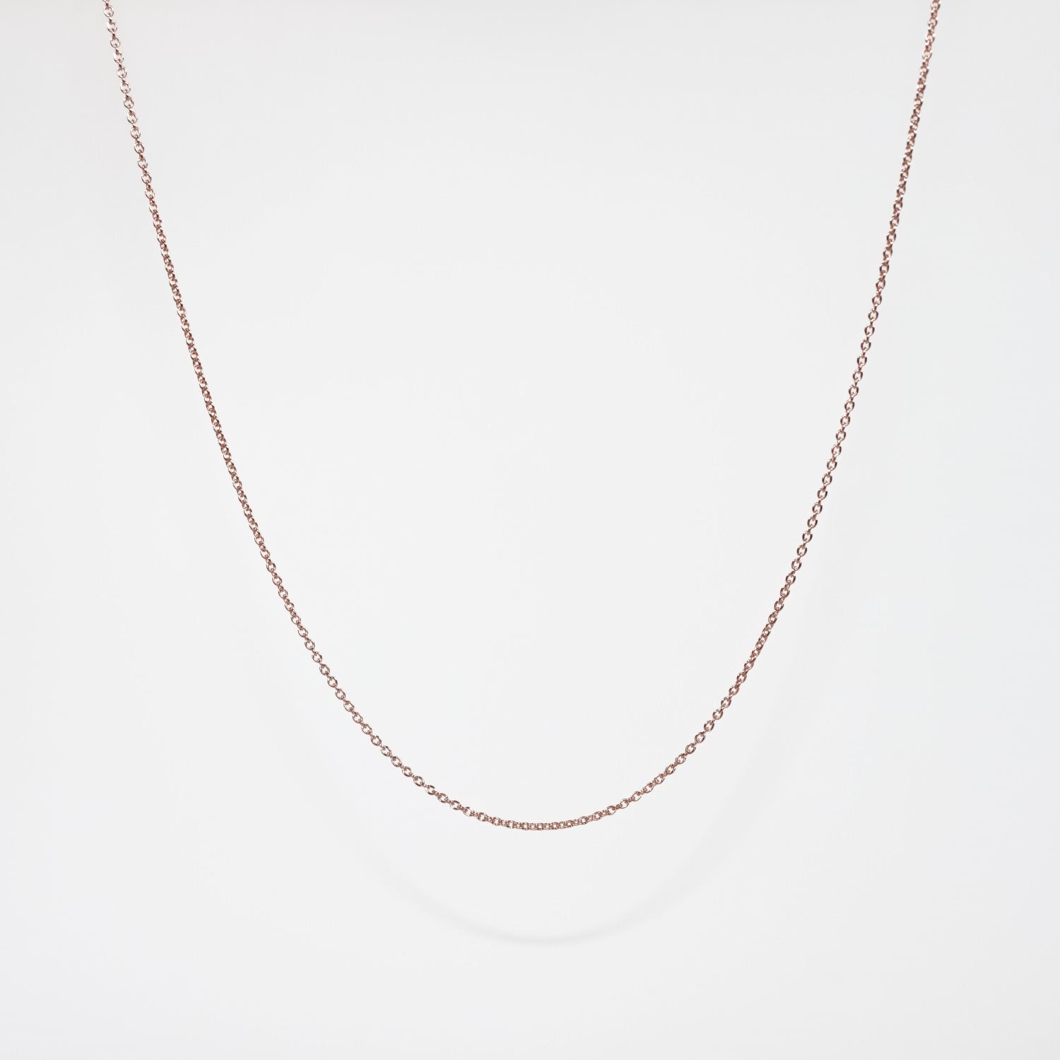 9k Rose Gold NZ Made Plain Cable Chain | 45cm