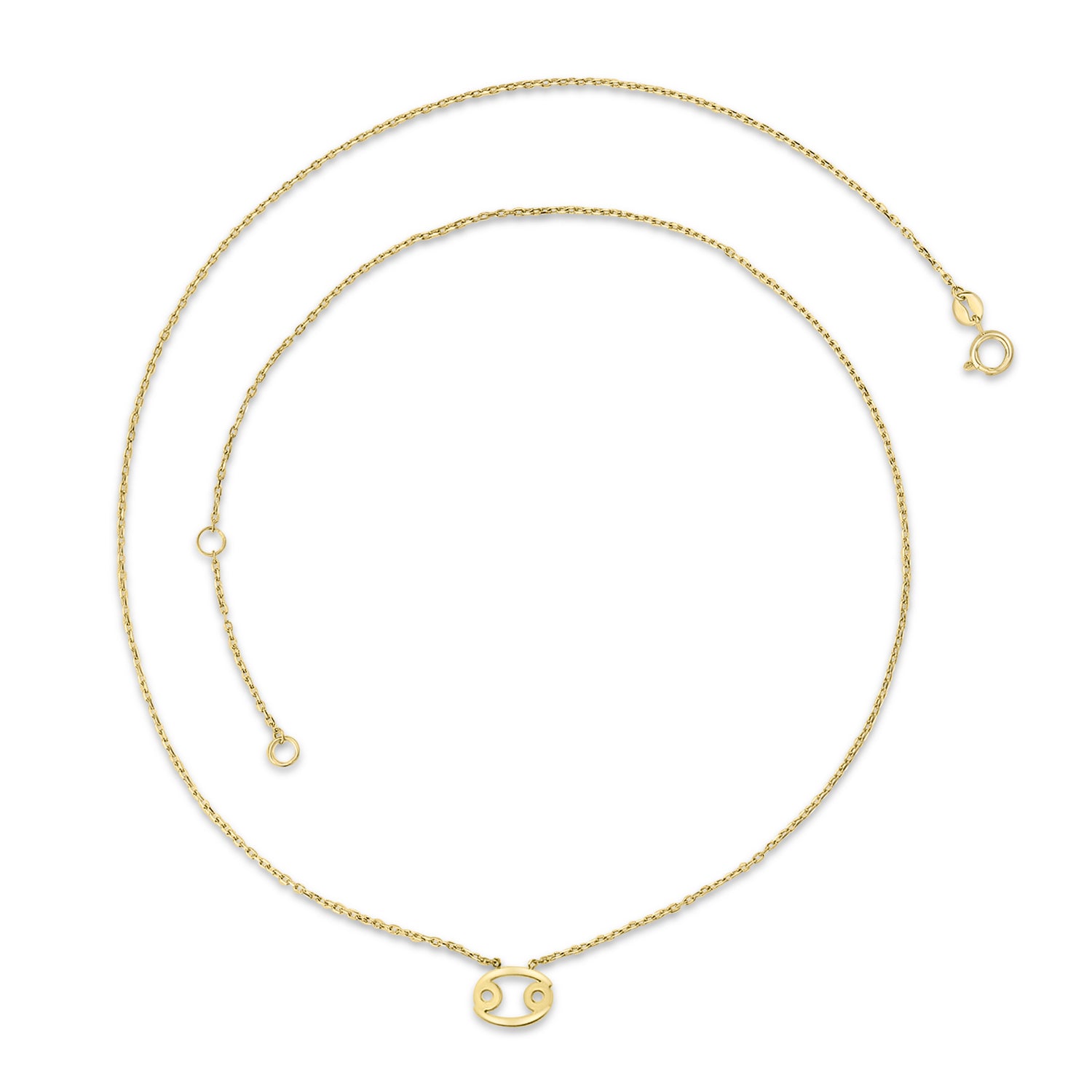 9k Yellow Gold Cancer Zodiac Necklace