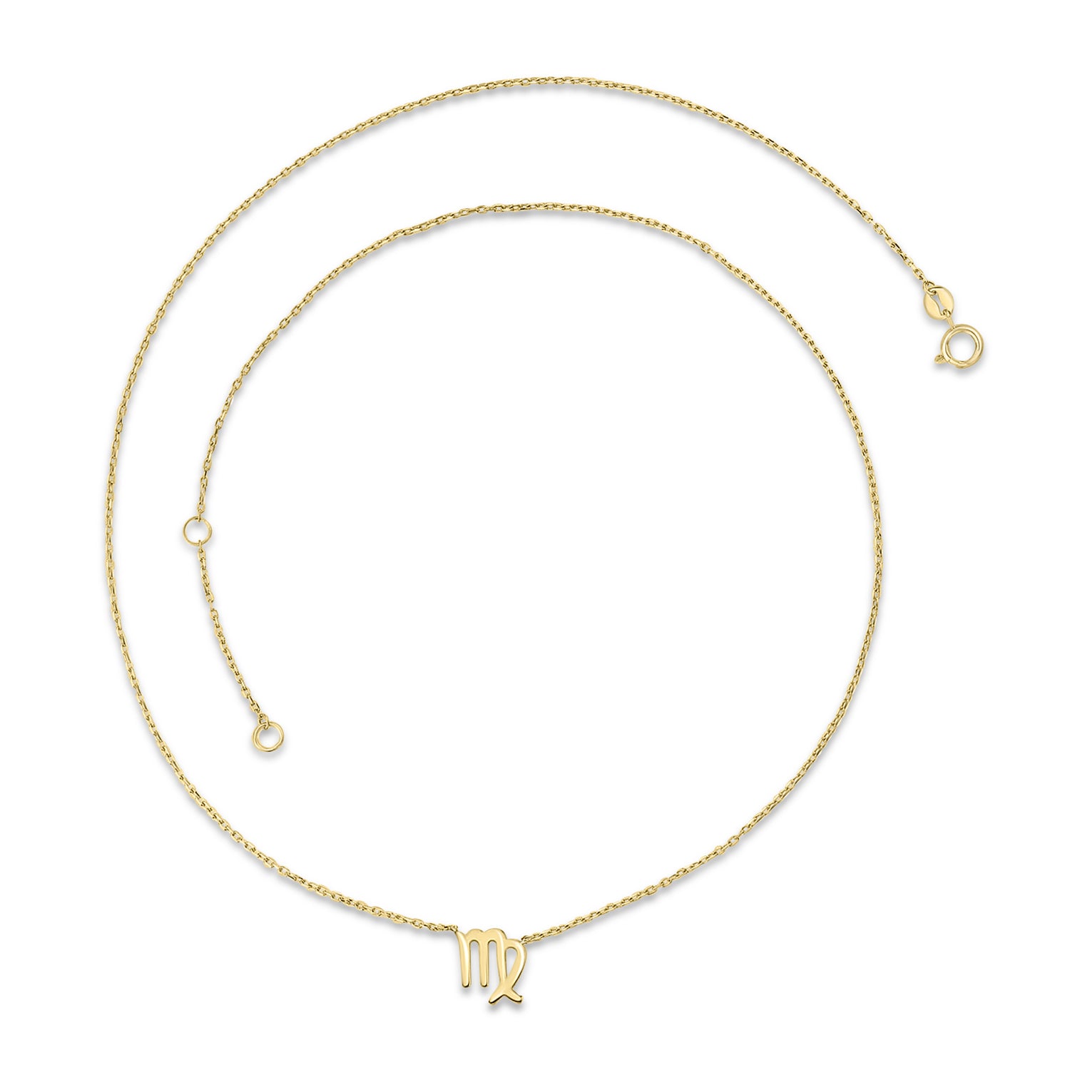 9k Yellow Gold Virgo Zodiac Necklace