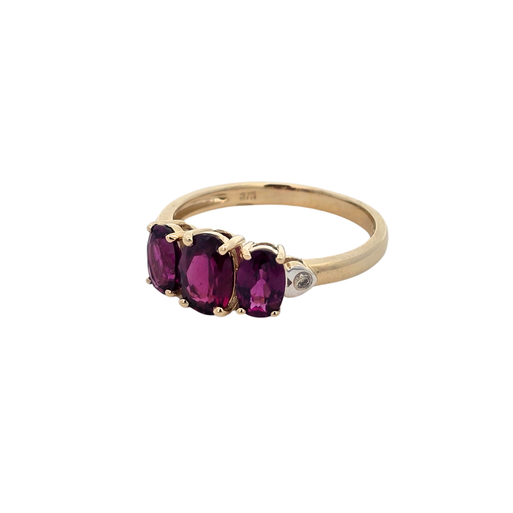 9k Yellow Gold 'Amora' Rhodolite Garnet & Diamond Ring