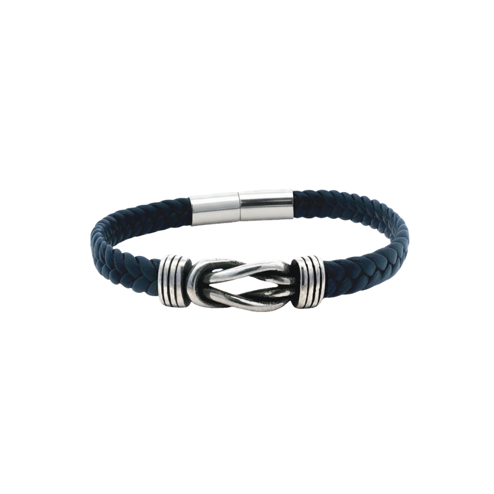 Blue Leather Sailor Knot Bracelet