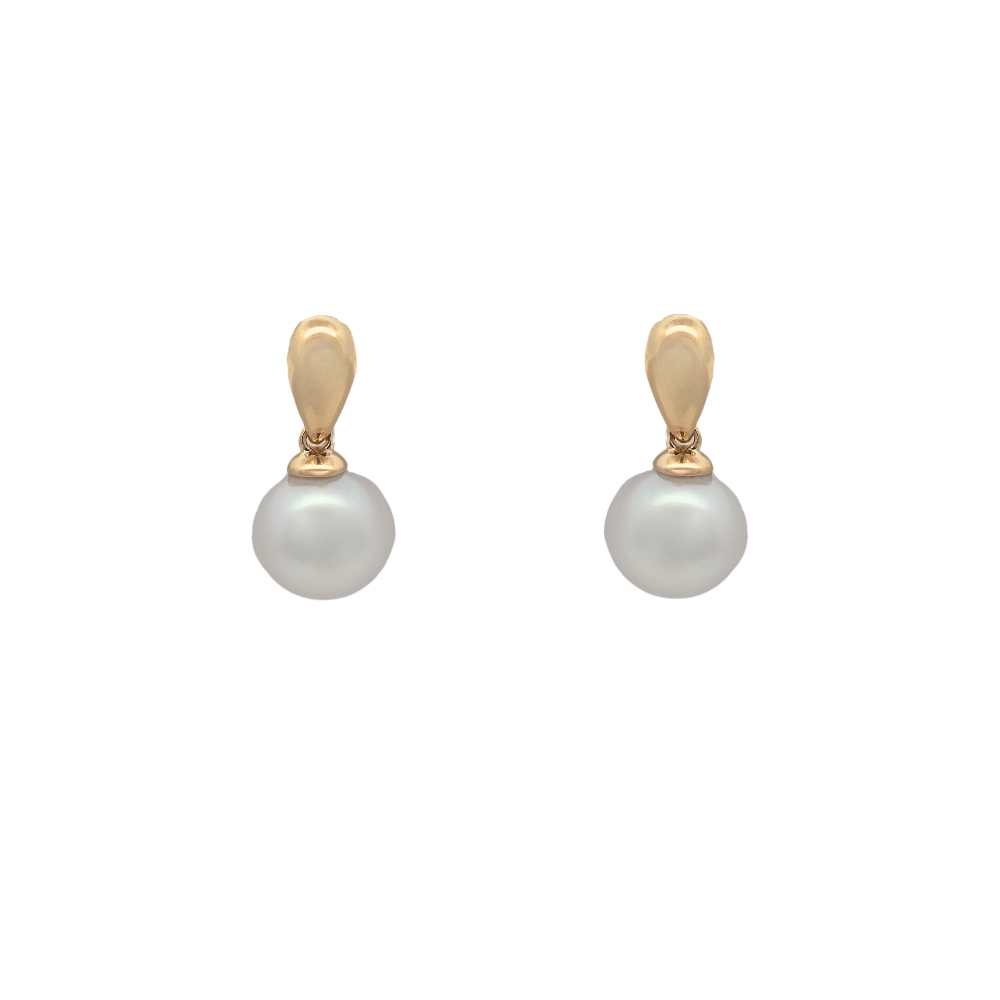 9k Yellow Gold Pearl Drop Stud