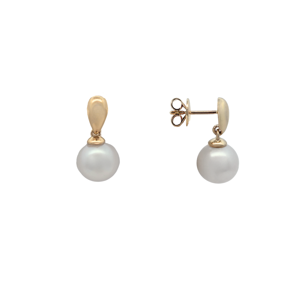 9k Yellow Gold Pearl Drop Stud