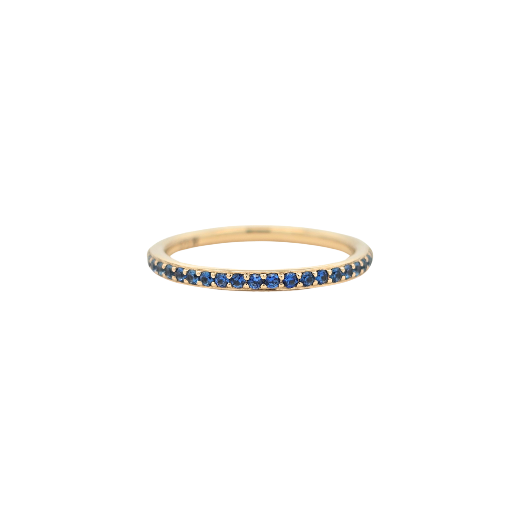 9k Yellow Gold Sapphire Stacker Band