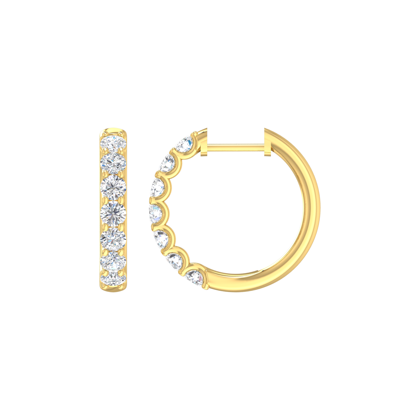 Yellow Gold Lab Diamond Hoop Earrings