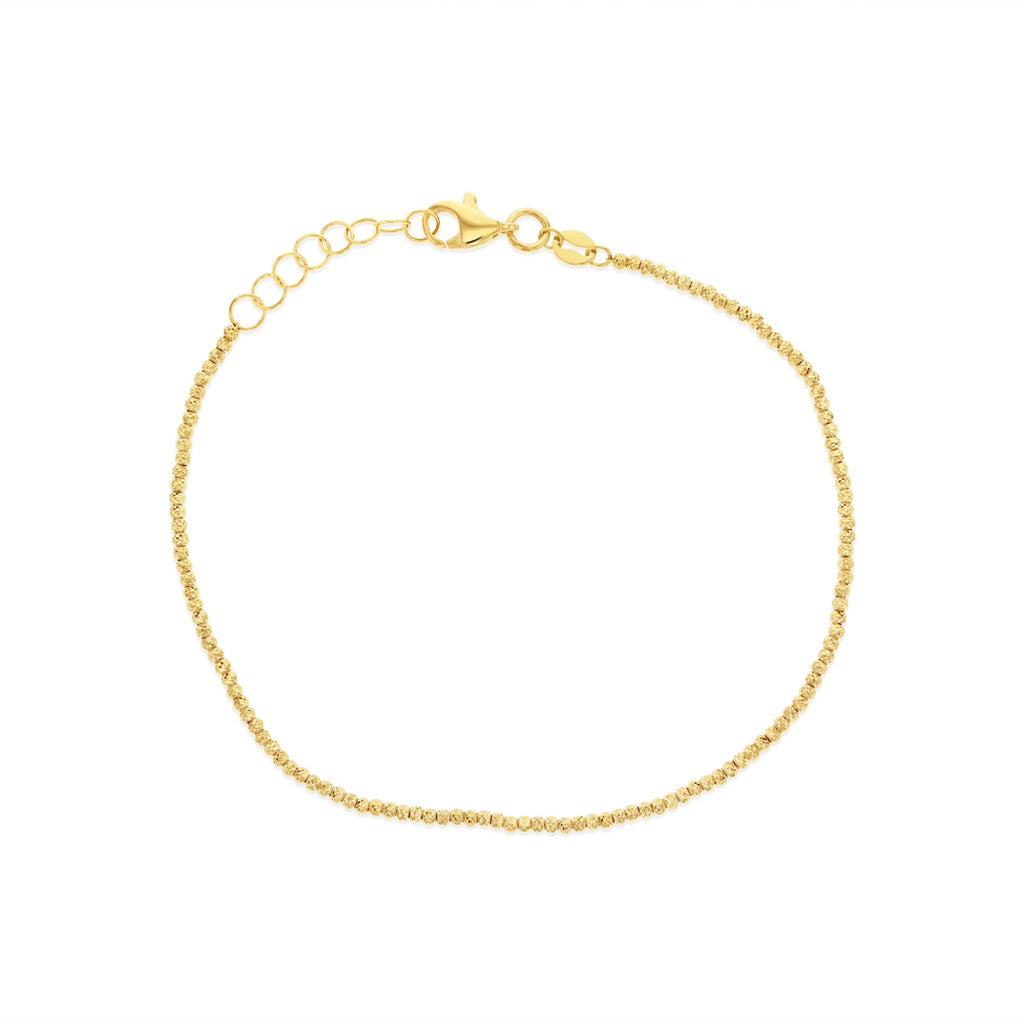9k Yellow Gold Faceted Bead Bracelet