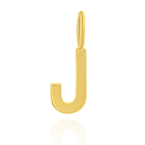 9k Yellow Gold Mini J Initial Charm Pendant