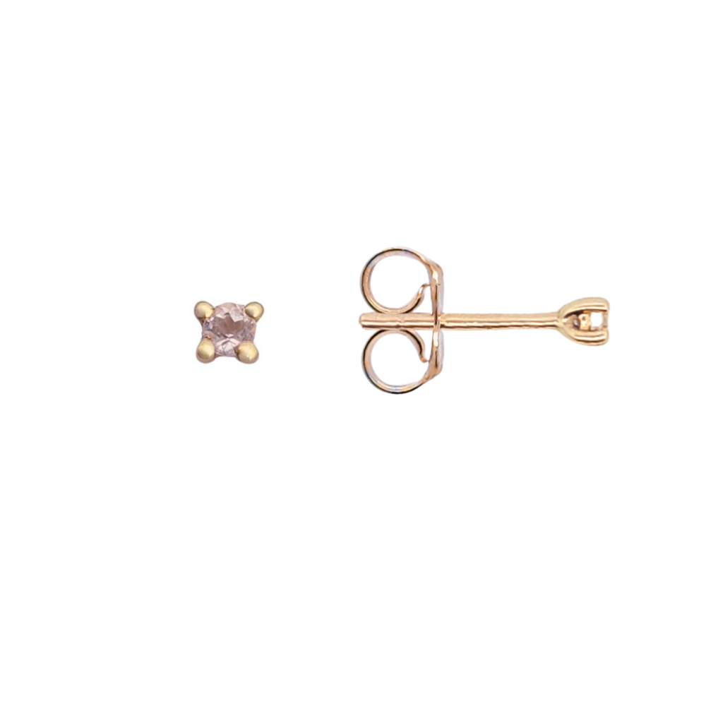 9k Yellow Gold 2mm Rose Quartz Stud Earrings