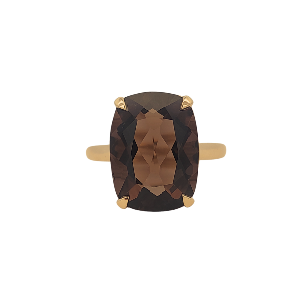 9k Yellow Gold 'Aphrodite' Smokey Quartz Cocktail Ring