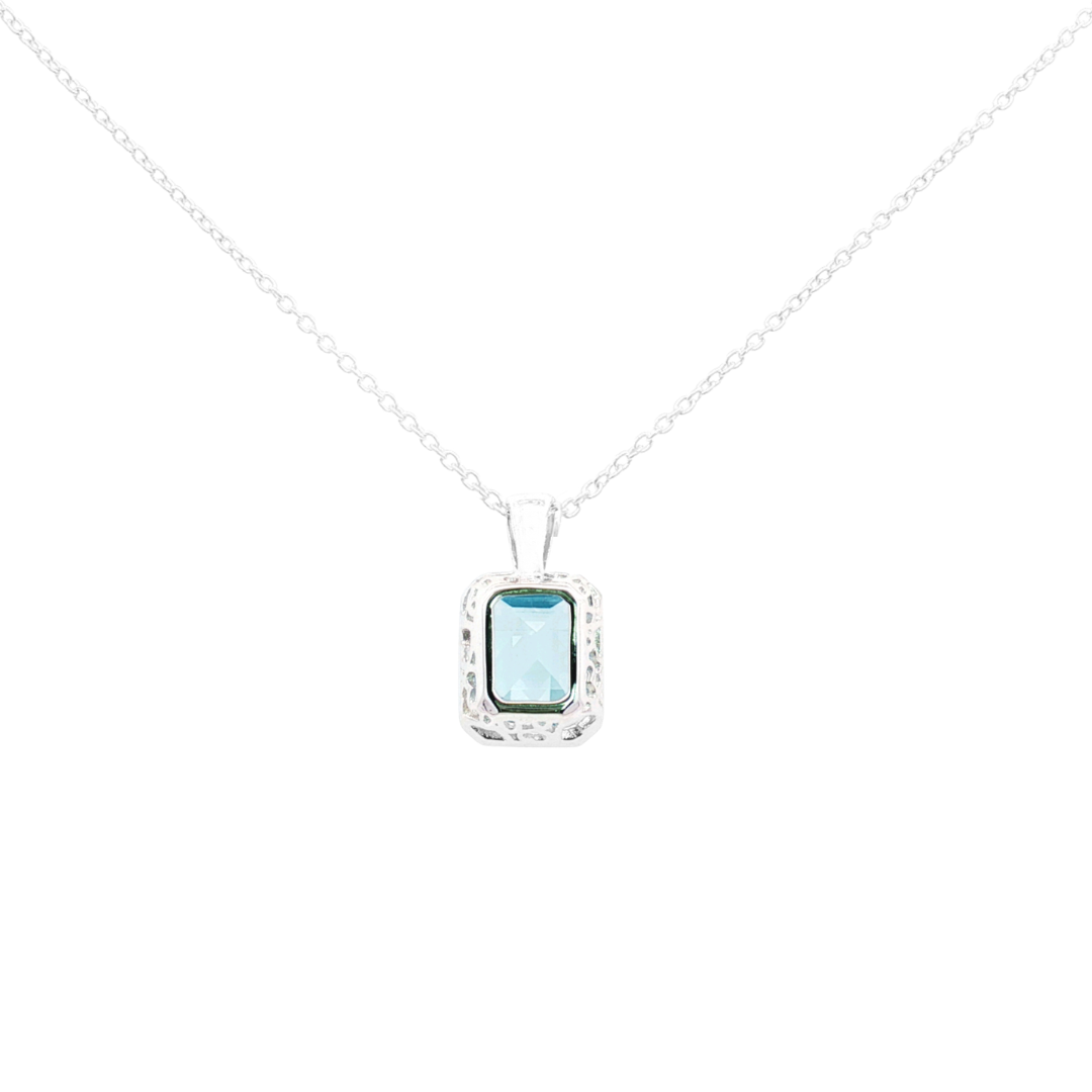 Sterling Silver 'Azure' Bezel Set Blue Topaz Necklace