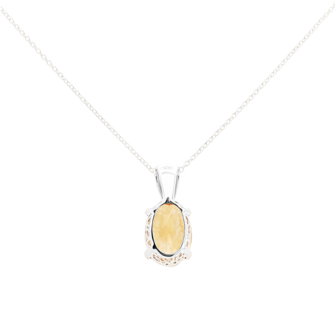 Sterling Silver Oval 'Eclipse' Citrine Pendant