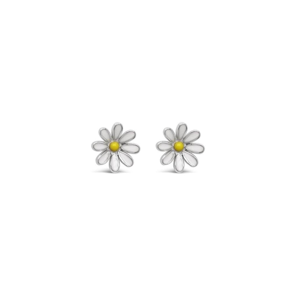 Sterling Silver Daisy Stud Earrings