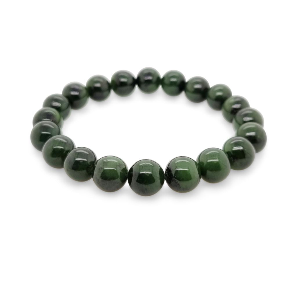 10mm Pounamu Bead Stretch Bracelet