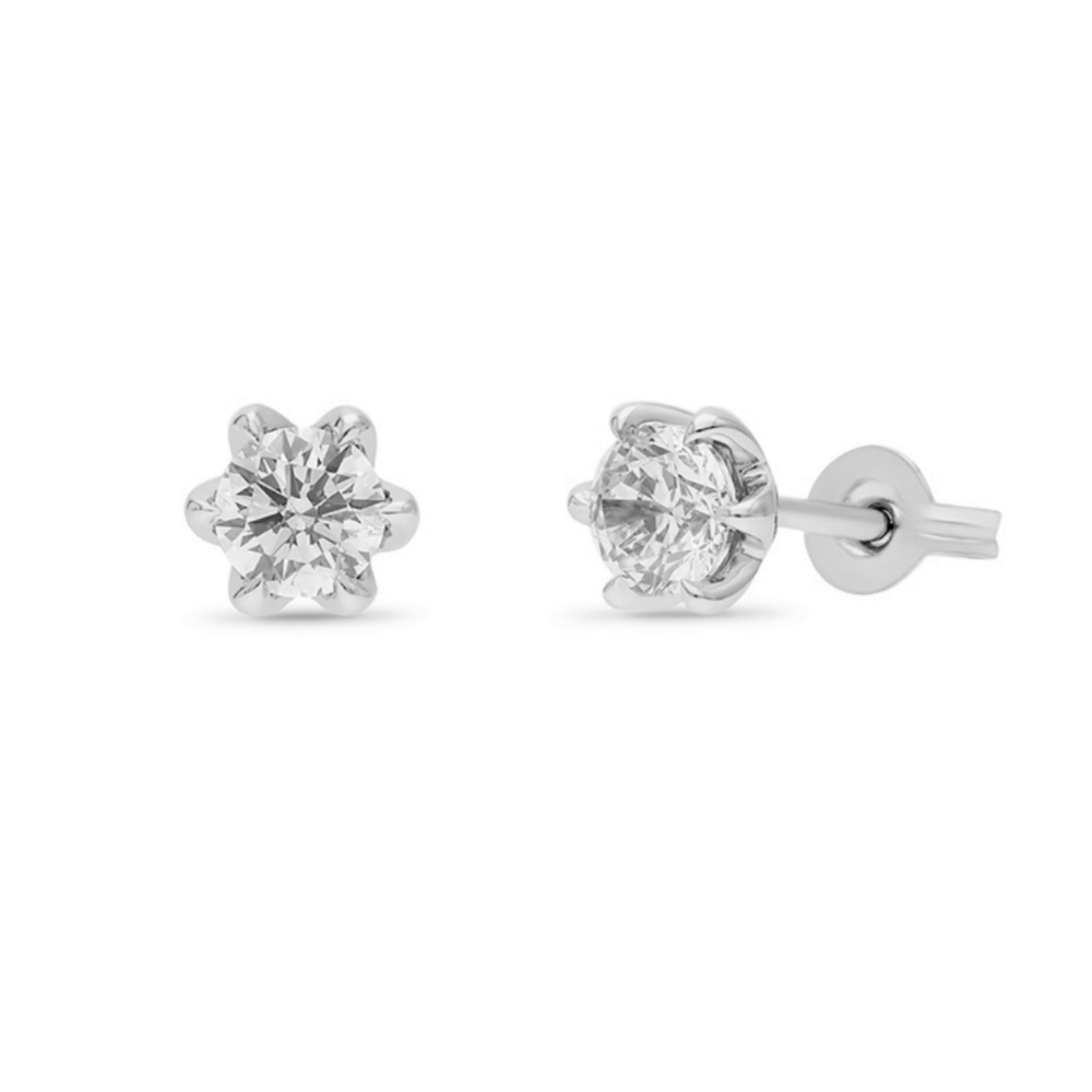 9k White Gold 'Fleur' 1.00ct Lab Diamond Stud Earrings