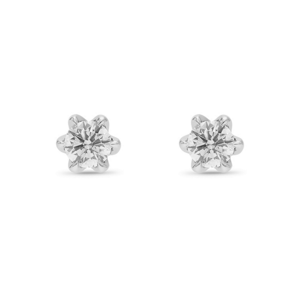 9k White Gold 'Fleur' 1.00ct Lab Diamond Stud Earrings