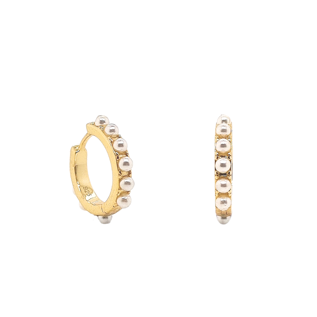 Gold Plated 'Reverie' Pearl Huggie Earrings