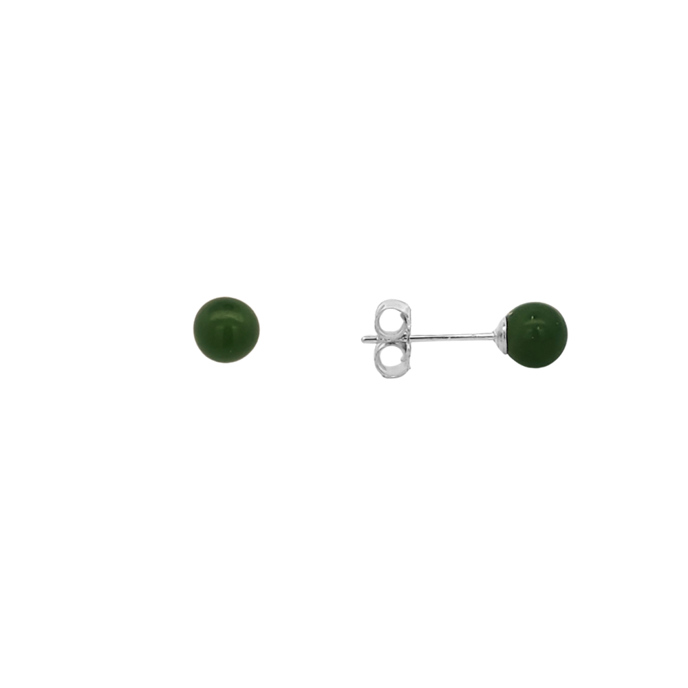 5mm Pounamu Ball Stud Earrings
