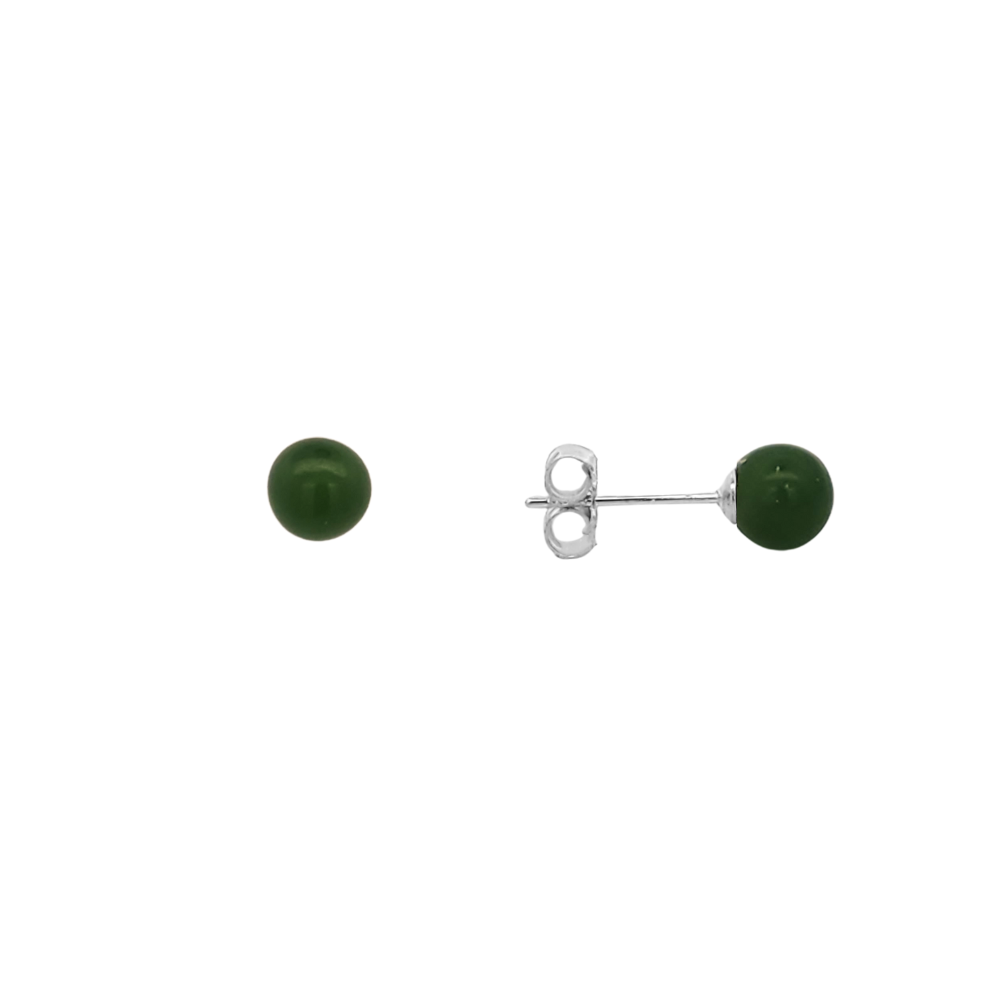 8mm Pounamu Ball Stud Earrings