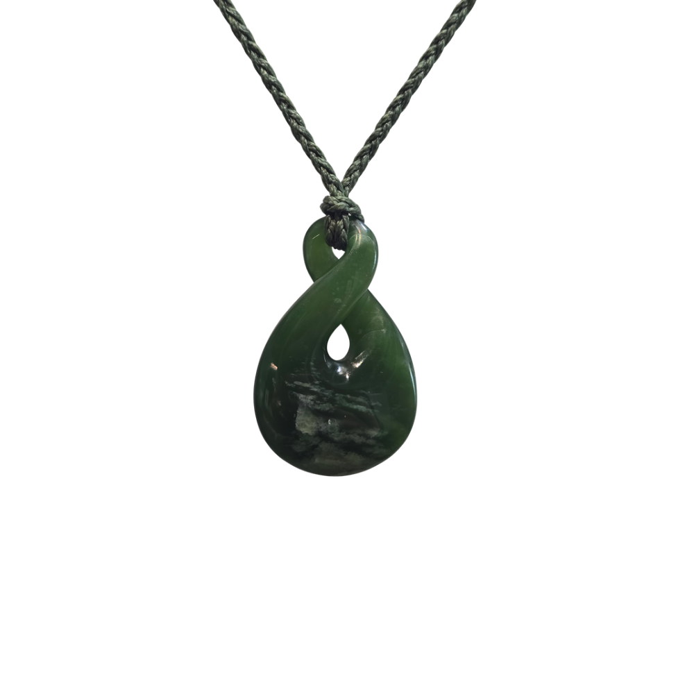NZ Rare Kahurangi Pounamu Twist Pendant