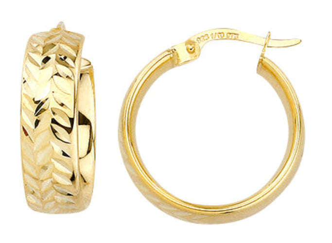 9k Yellow Gold Bonded Earrings
