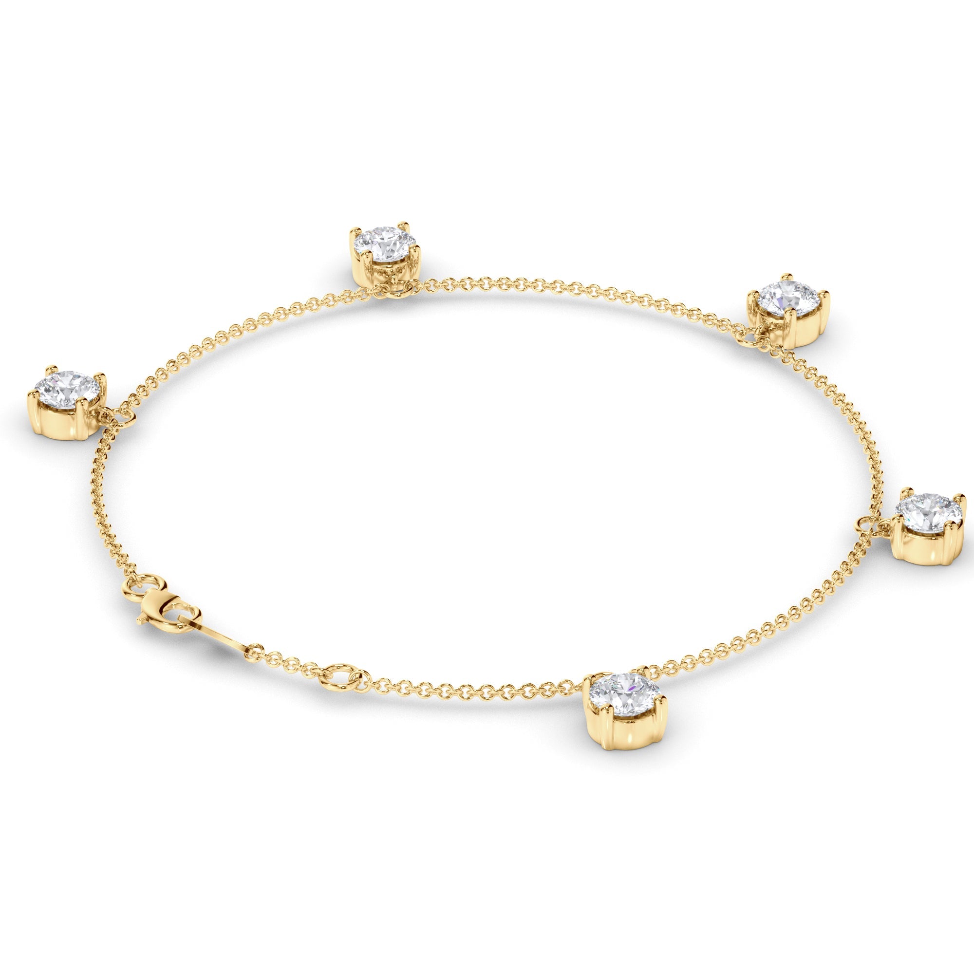 Floating Round Brilliant Cut Laboratory Grown Diamond Bracelet