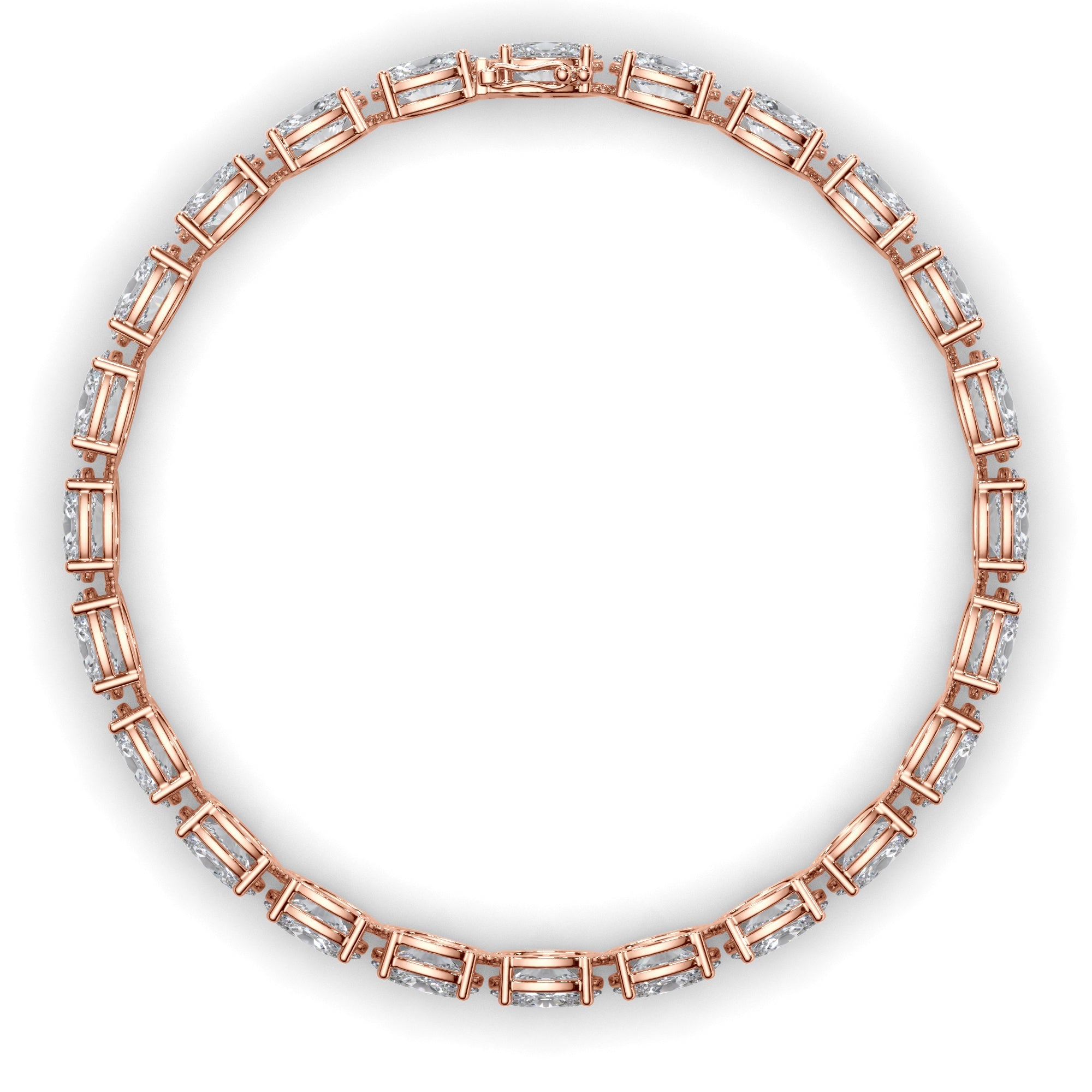 Oval Cut Natural Mined Diamond Tennis Bracelet