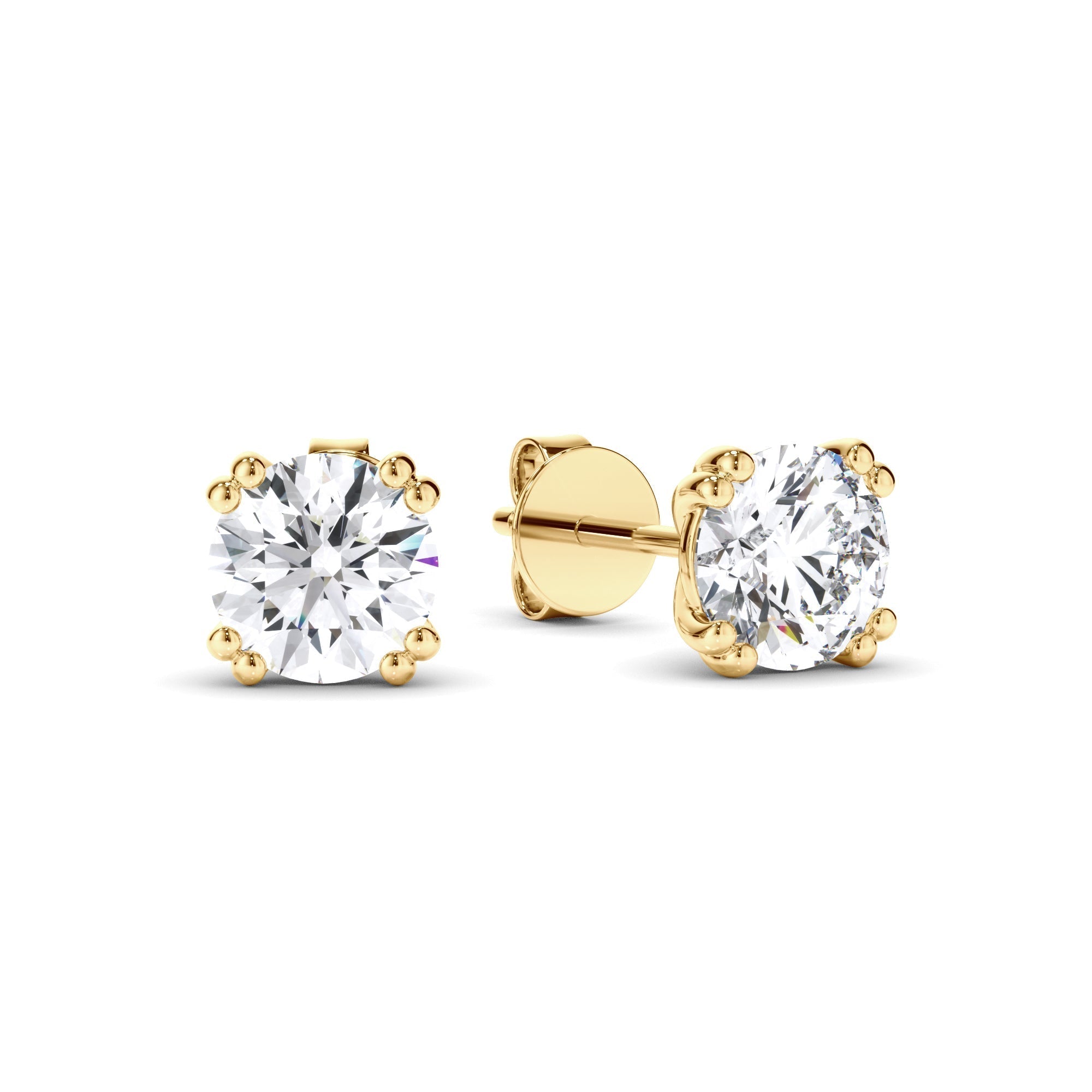 Round Brilliant Cut Diamond Stud Earrings