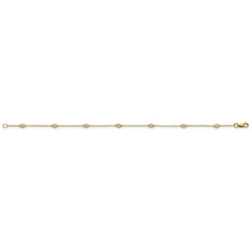 9k Yellow Gold Lab Diamond Station Bracelet