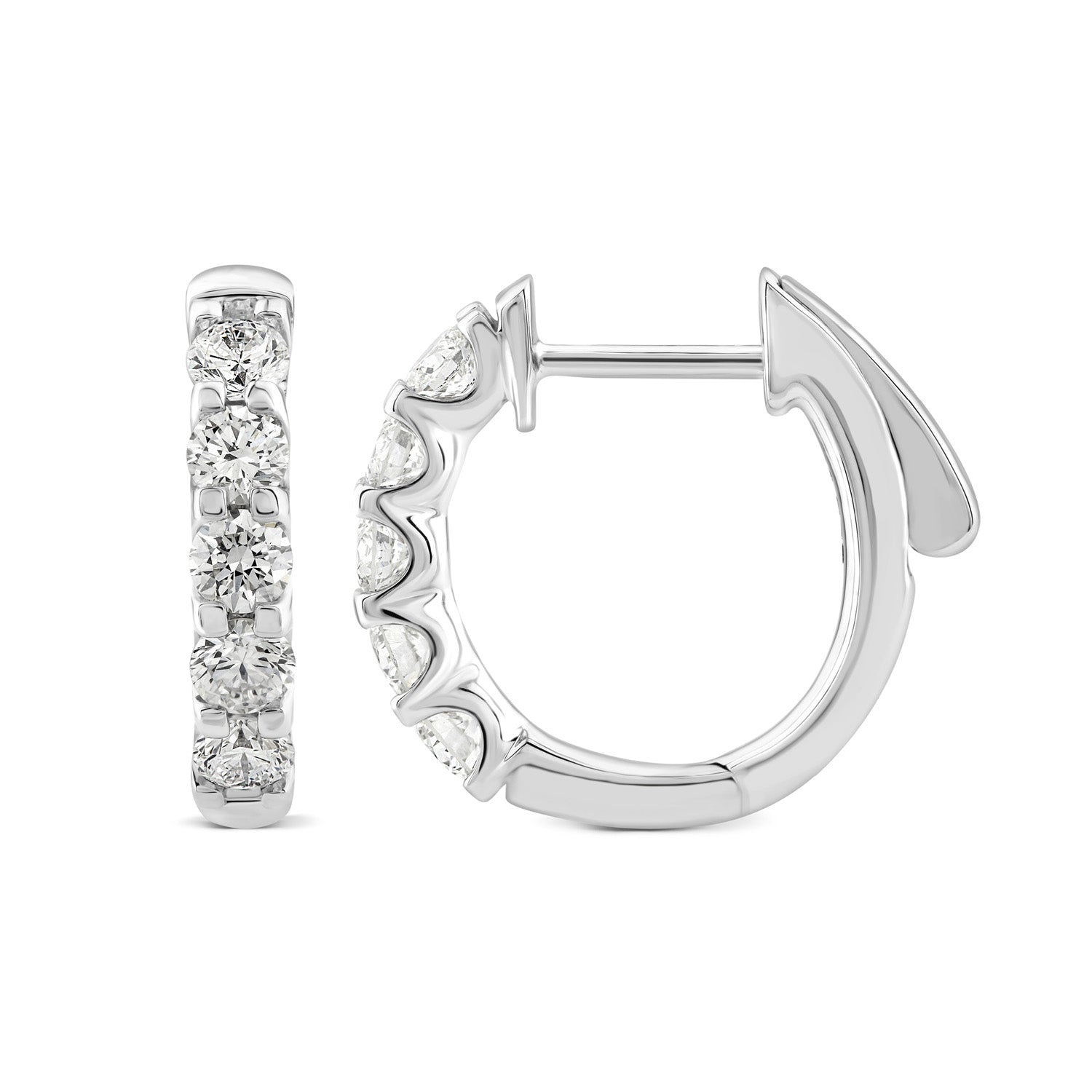 18k White Gold 1.00ct Lab Grown Diamond Hoop Earrings
