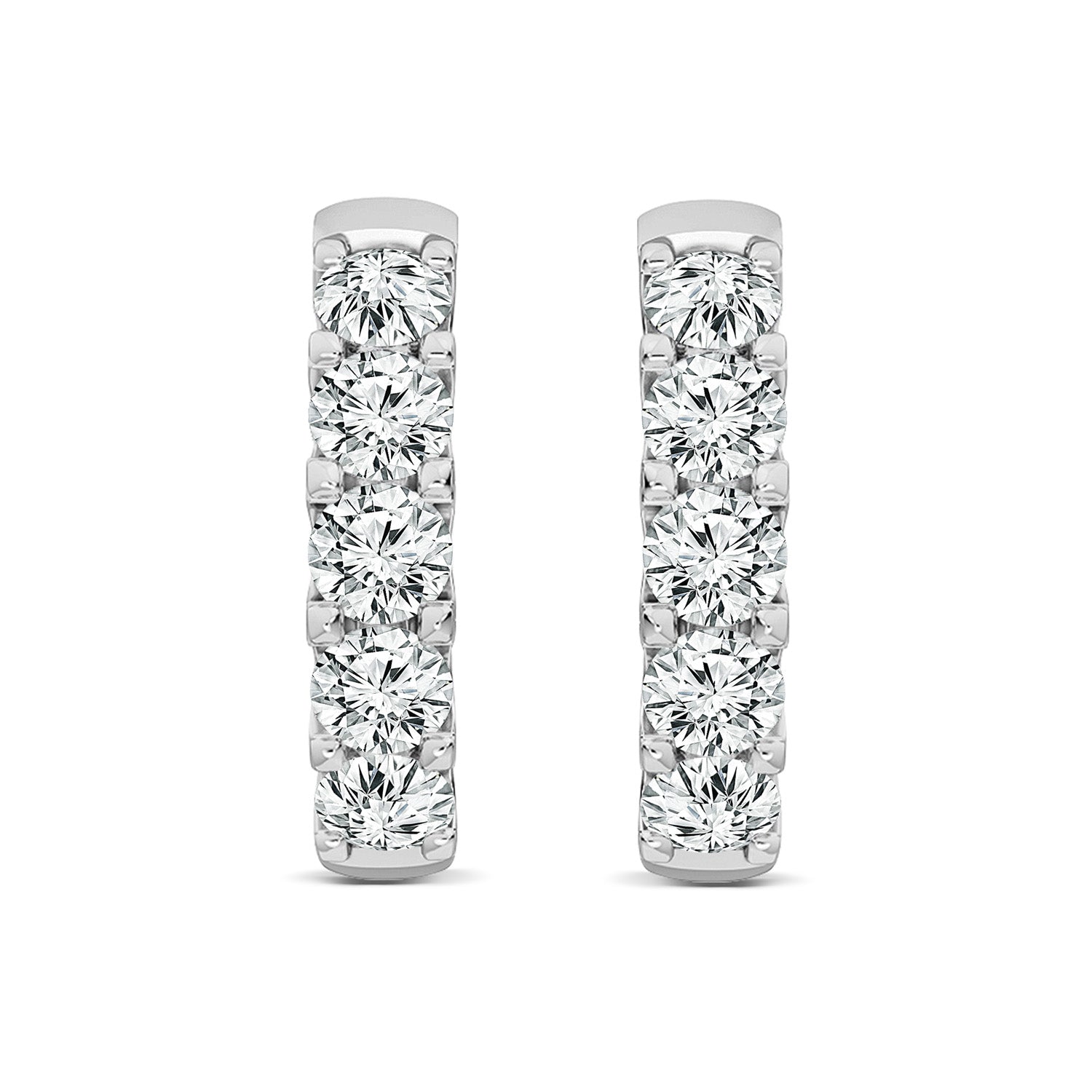 18k White Gold 1.00ct Lab Grown Diamond Hoop Earrings