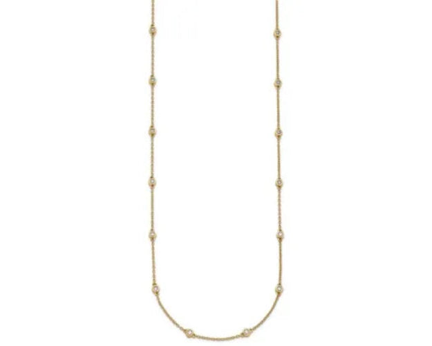 9k Yellow Gold Lab Diamond Station Necklace