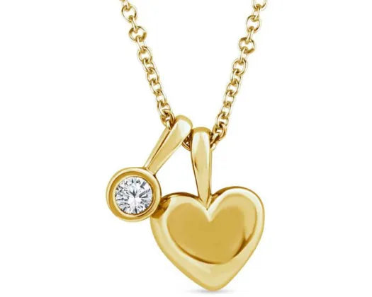 Gold Vermeil Lab Diamond Heart Necklace