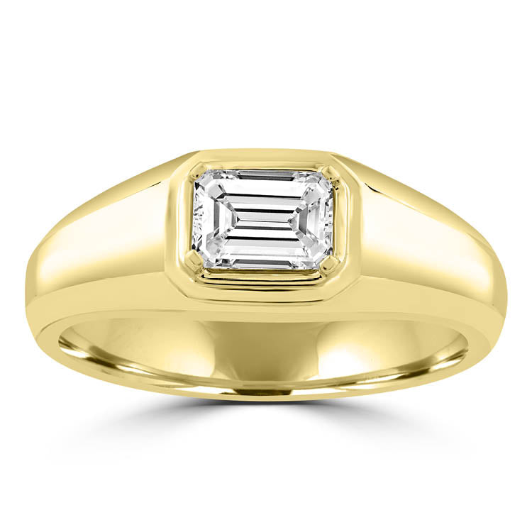 18k Yellow Gold 1.00ct Lab Diamond Emerald Cut Ring