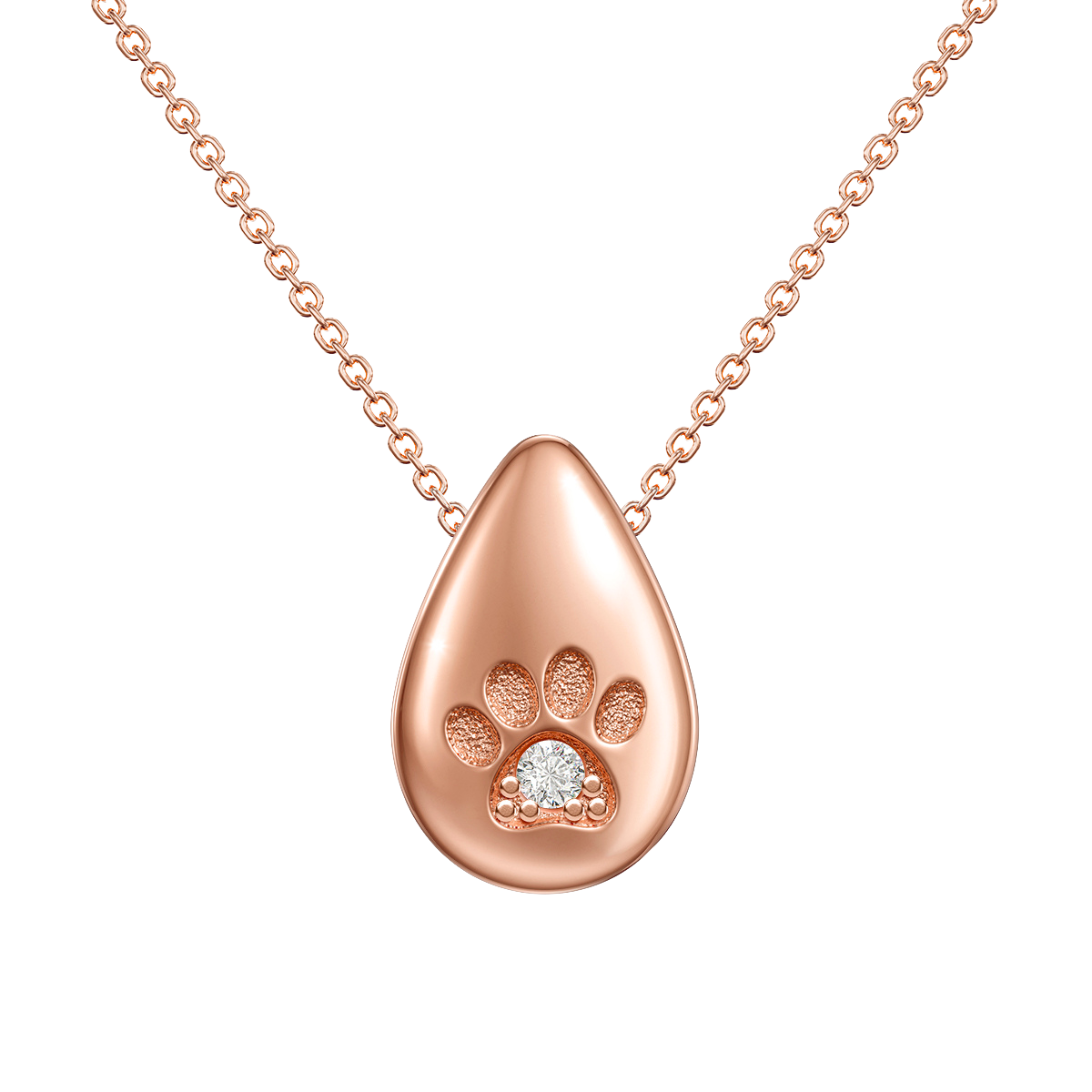 Love in a Jewel Paw Print Love Drop Pendant