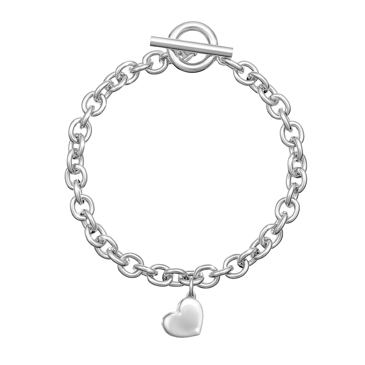 Love in a Jewel Plain Heart Charm