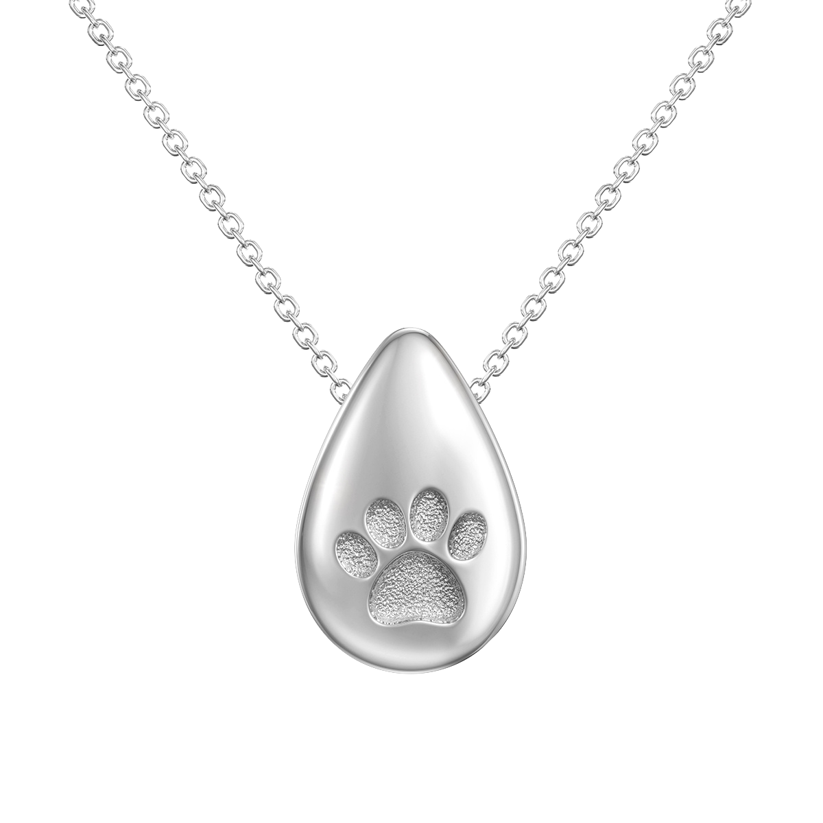 Love in a Jewel Plain Paw Print Love Drop Pendant
